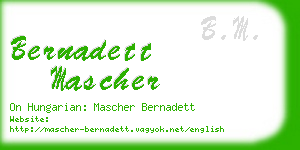 bernadett mascher business card